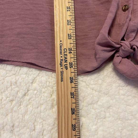 Womens 2x Adrienne Vittadini Rose Colored Button Down Blouse Front Tie - Picture 9 of 9
